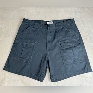 Talos Cargo Shorts Mens 34 Black Khaki Comfort Waist Flat Front Cotton‎